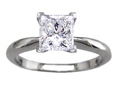 Fine band Princess diamond ring - BS17