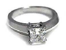 Flat band princess diamond ring - BS16