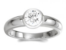 Bezel set surround round diamond ring - BS13