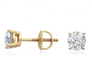 Diamond and yellow gold earrings - B03