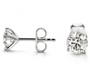 Diamond earrings 4 fine prongs - B02