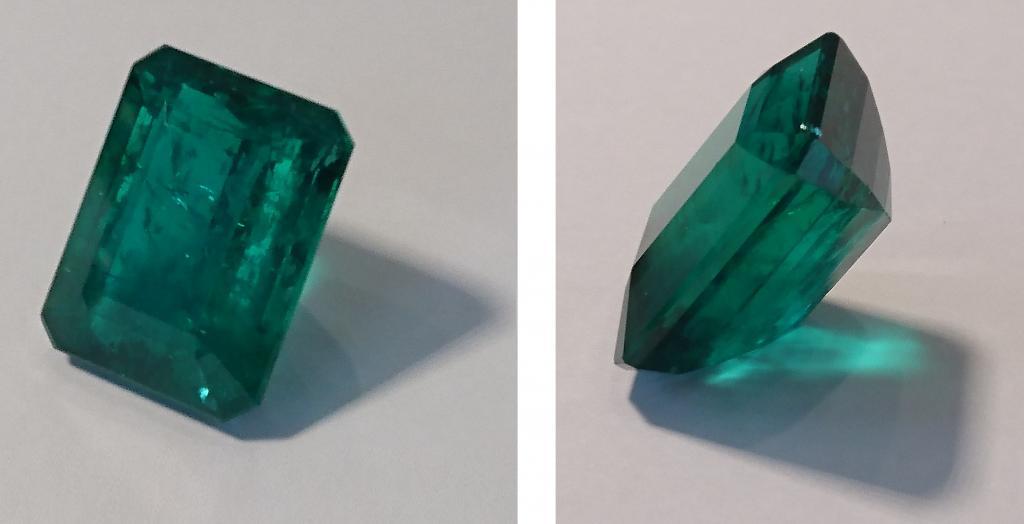 emerald front and profile, emerald cut