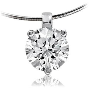 Round diamond pendant snake chain - PE03