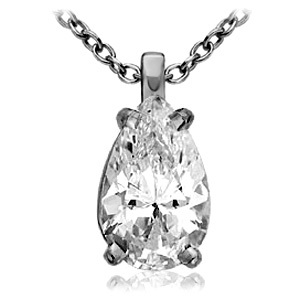 Pear diamond solitaire pendant 4 prongs – PE04