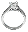 profil Solitaire diamant carré anneau épais