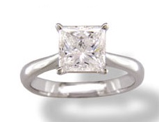 Flat band princess square diamond ring - BS18