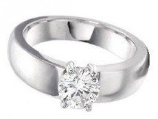 Semi-domed band round diamond solitaire - BS12