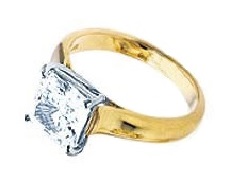 Yellow gold Princess diamond ring - BS19