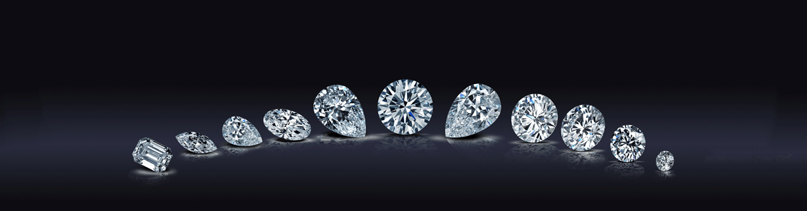 different shaped white diamonds