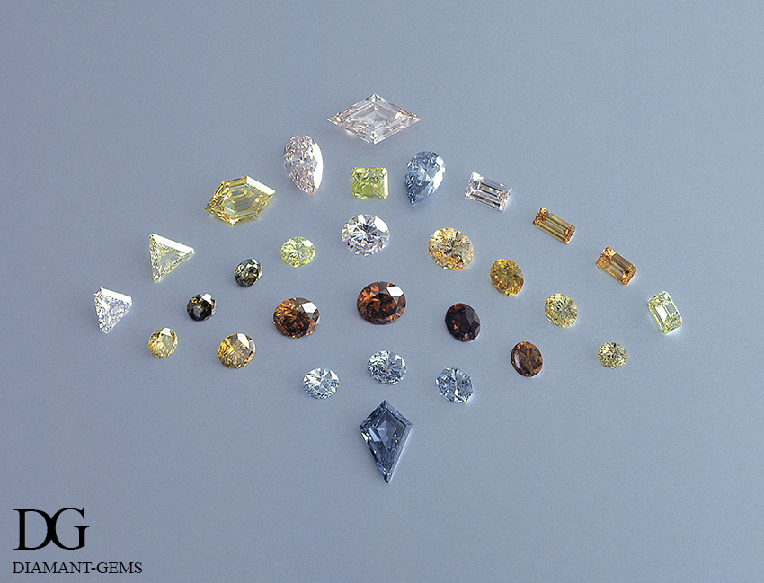 Différentes couleurs de diamants