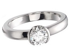 Partially bezel set solitaire diamond - BS15