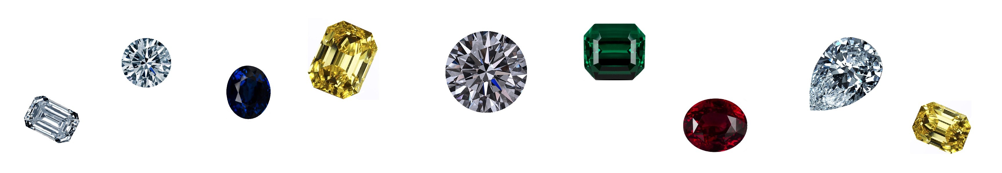 gemstones : diamonds, rubies, sapphires, emeralds